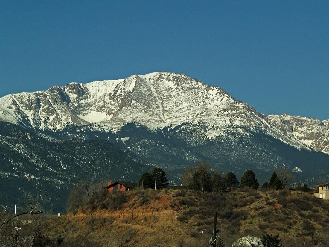 Pikes Peak rising above the Teller County high country
